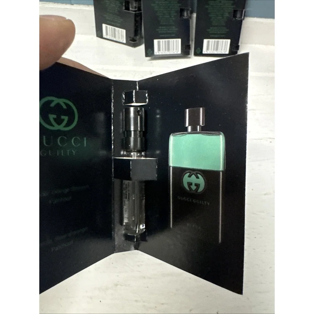 4 GUCCI GUILTY BLACK POUR HOMME EDT 1 x SAMPLES 0.05 FL. OZ. 1.5 ML‎ SPRAY FRESH